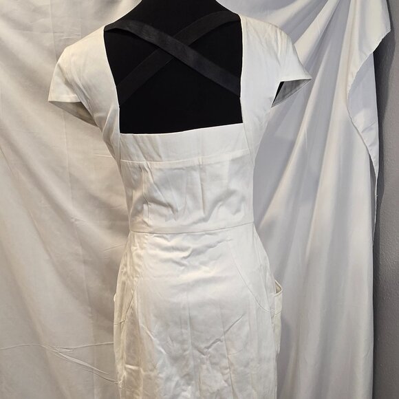 Guess Los Angeles Dress Size 6 Off White Bodycon Front Zip - Picture 11 of 15